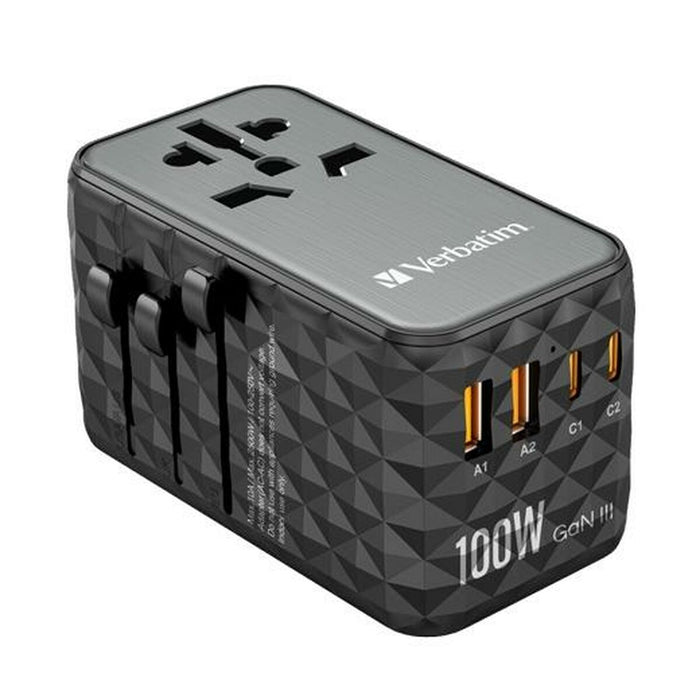 Adaptador Verbatim Negro Gris 100 W