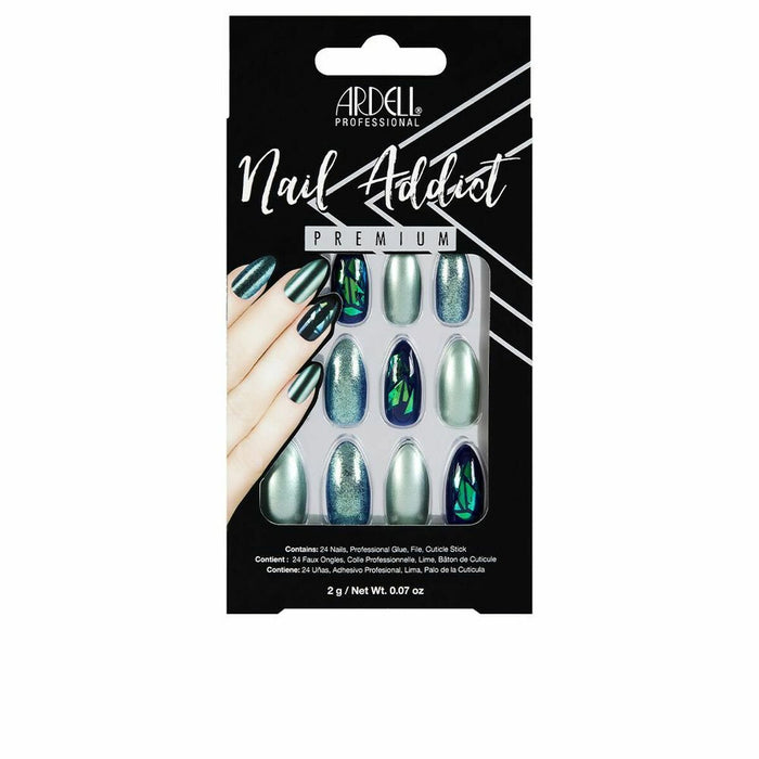 False nails Ardell 75887 Green Glitter Chrome (1 Unit)