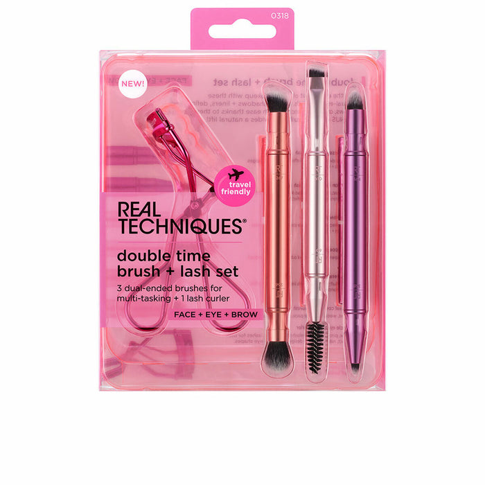 Set de Brochas de Maquillaje Real Techniques DOUBLE TIME BRUSH + LAST 4 Piezas
