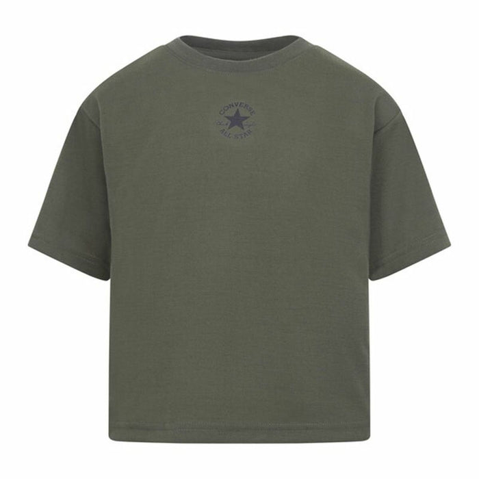 Camiseta de Manga Corta Infantil Converse Chuck Patch Boxy Oliva