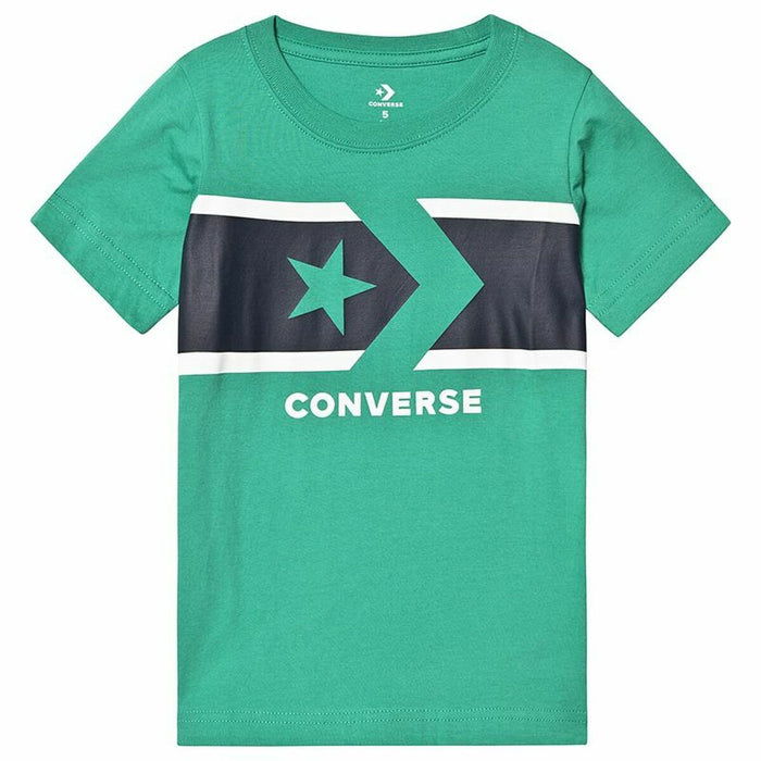 Child's Short Sleeve T-Shirt Converse Stripe Star Chevron  Green