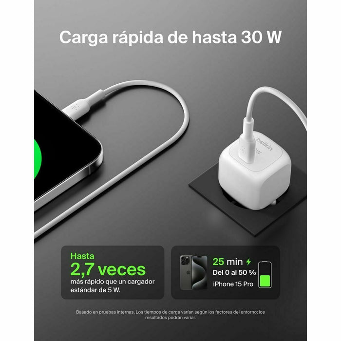 Cable Lightning Belkin WCA008KQWH Blanco 30 W