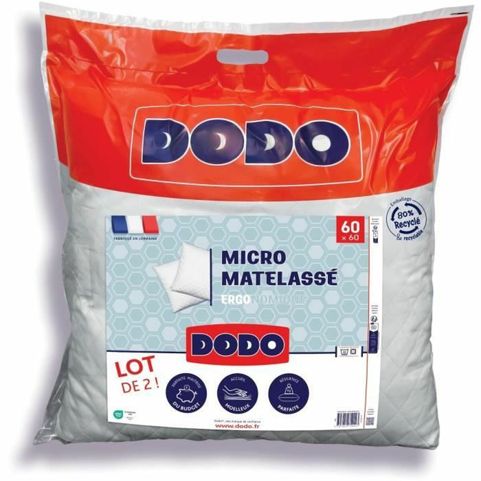 Oreiller DODO Blanc 60 x 60 cm (2 Unités)