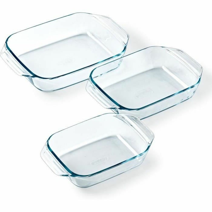 Set of Oven Dishes Pyrex Transparent 3 Pieces