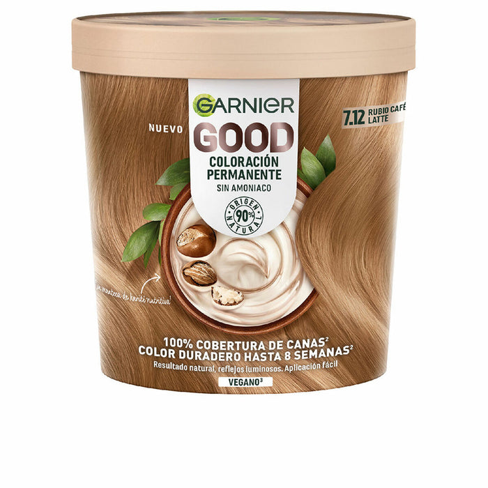 Tinte Permanente Garnier Good Café Latte Rubio Nº 7.12 (1 unidad)