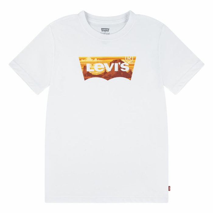 Child's Short Sleeve T-Shirt Levi's Lvb Golden Glow Batwing White