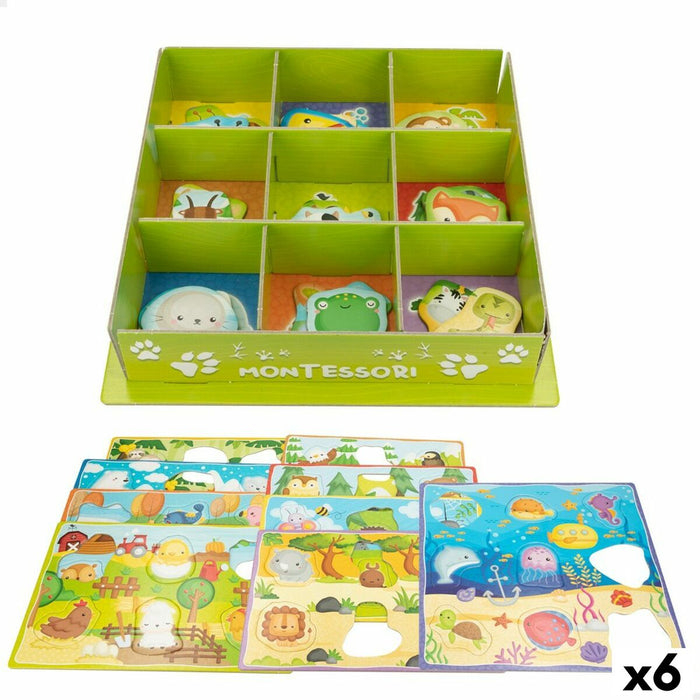 Educational Game Lisciani Giochi 26 x 6 x 26 cm animals Montessori method 67 Pieces (6 Units)
