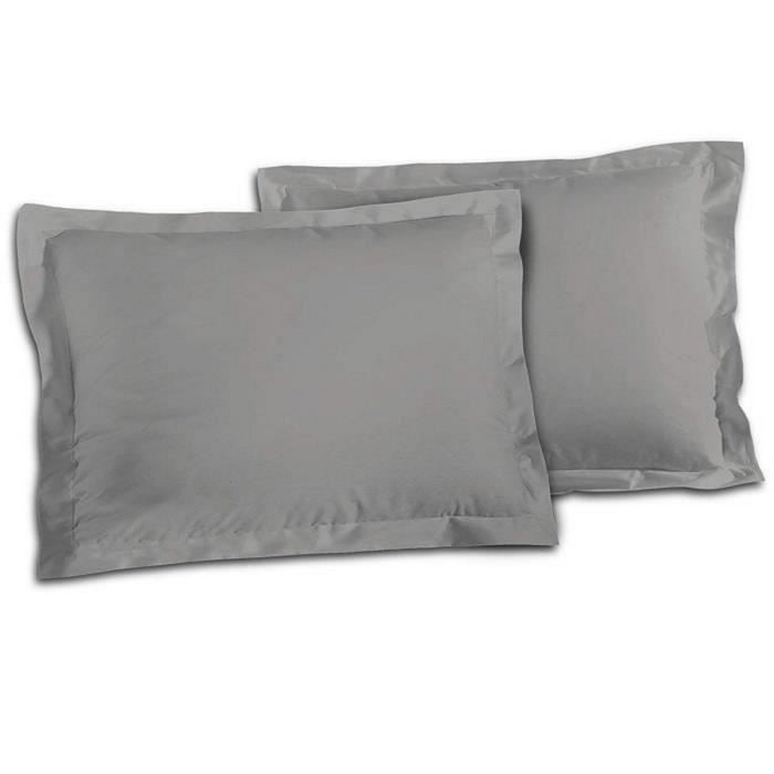 Funda de almohada Lovely Home Gris Gris claro 50 x 70 cm 100 % algodón