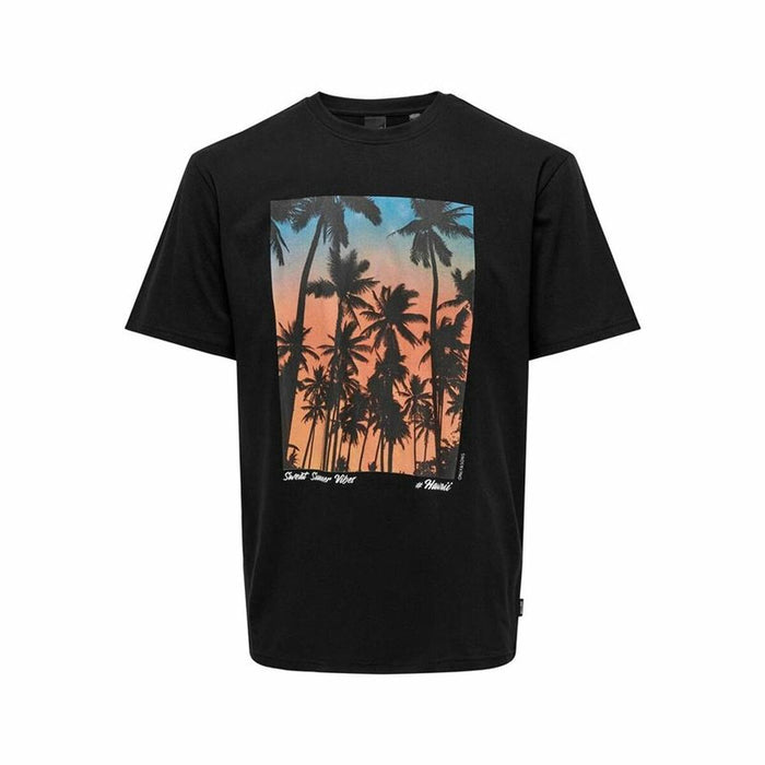 Short-sleeve Sports T-shirt Only & Sons Onskolton Reg Beach Black