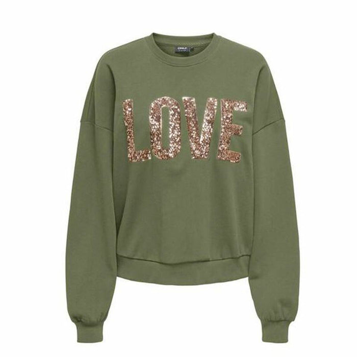 Sudadera sin Capucha Mujer Only Only Onlkatya L/S Love Oliva