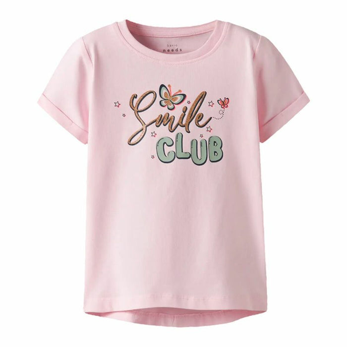 Camiseta de Manga Corta Infantil Name It Nmfvix Rosa
