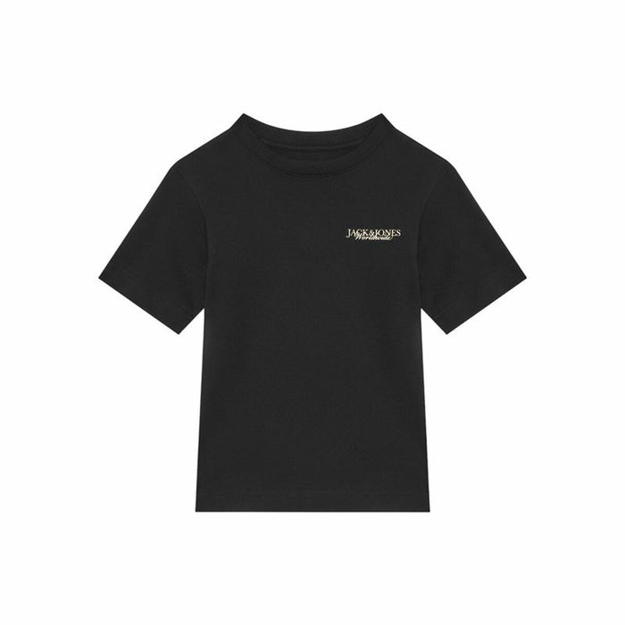 Camiseta de Manga Corta Infantil Jack & Jones Jorboston Photo w Neck Negro