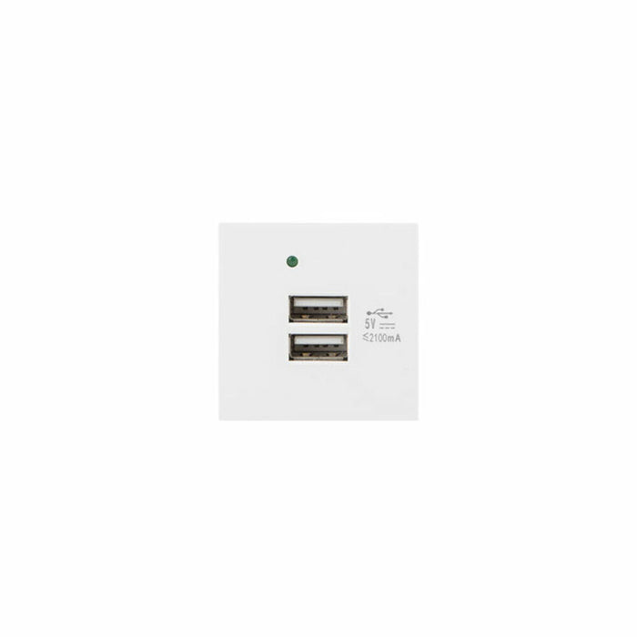 Adaptateur USB Lanberg AC-4545-2XUSB2.1-W