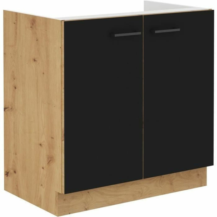 Mueble para fregadero Negro noir Negro mate 80 cm