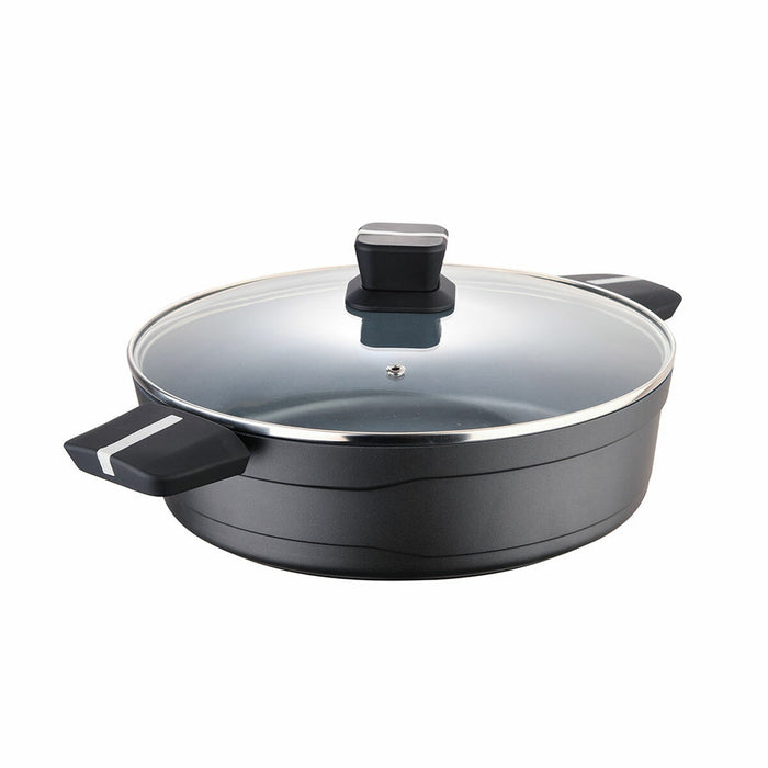 Olla con Tapa de Cristal San Ignacio Bistro SG6427 Negro mate Aluminio fundido Baja