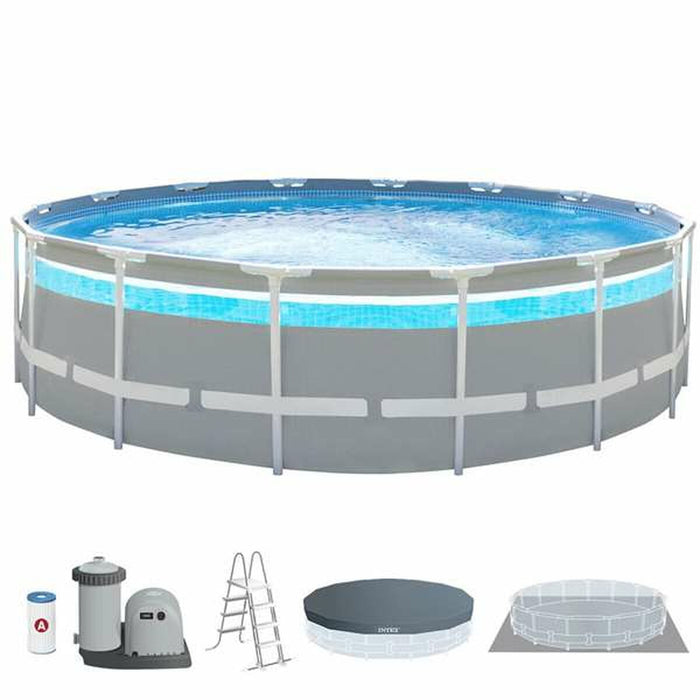 Piscina Circular con Depuradora Intex Clearview Prism Frame 488 x 122 cm
