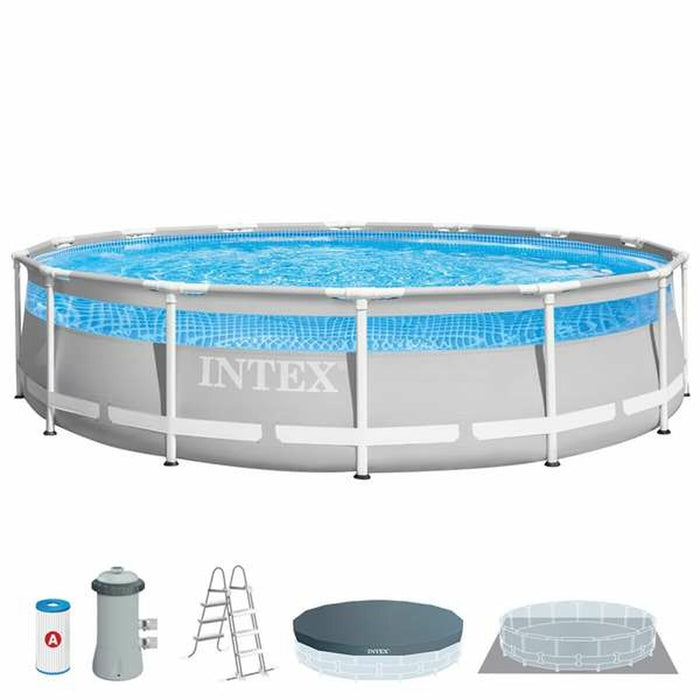 Piscina Circular con Depuradora Intex Clearview Prism Frame 427 x 107 cm