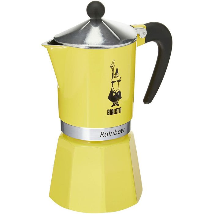 Cafetera Italiana Bialetti Rainbow Amarillo Jaune Metal 6 Tazas
