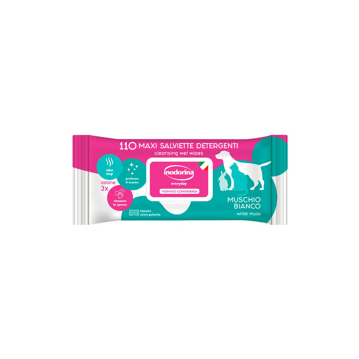 Lingettes humides pour animaux domestiques Inodorina 110 Unités