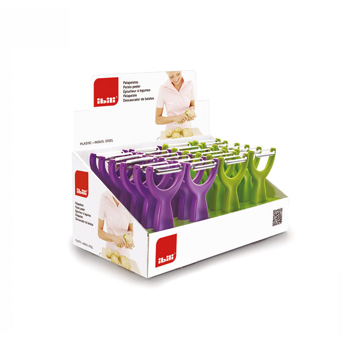 Pelador de Fruta y Verdura Ibili 14,5 cm Verde Acero Inoxidable Plástico