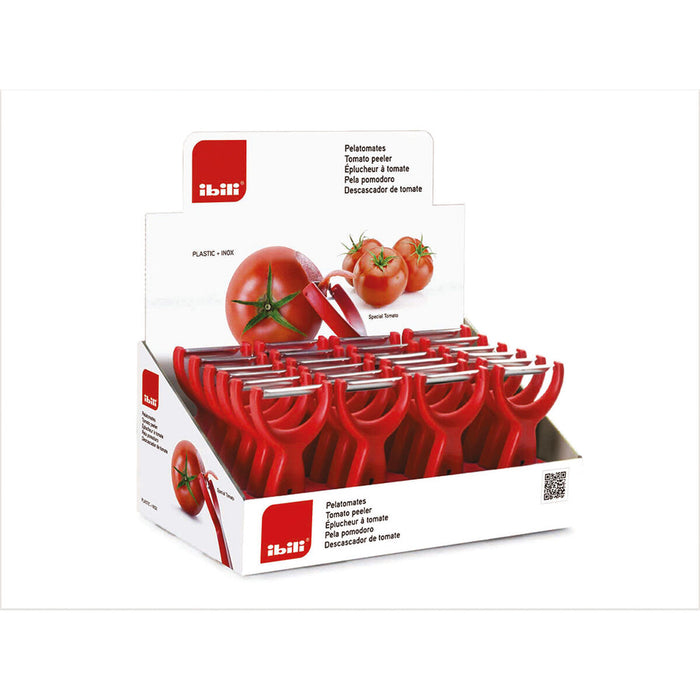 Pelador de Fruta y Verdura Ibili 15 cm Rojo Acero Inoxidable