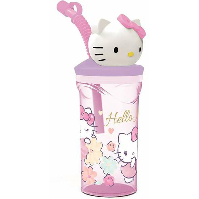 Vaso con Pajita Hello Kitty 360 ml