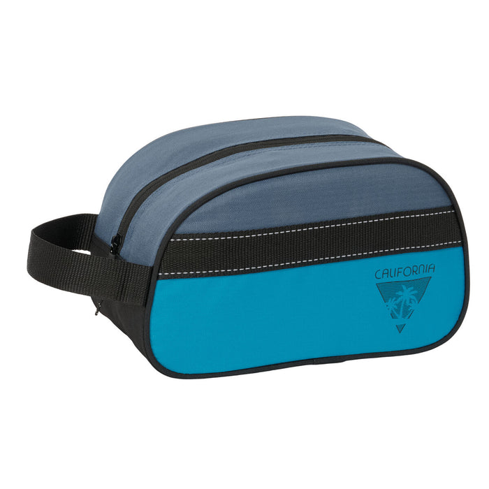 Neceser de Viaje BlackFit8 California Azul Negro Reciclable 26 x 15 x 12 cm