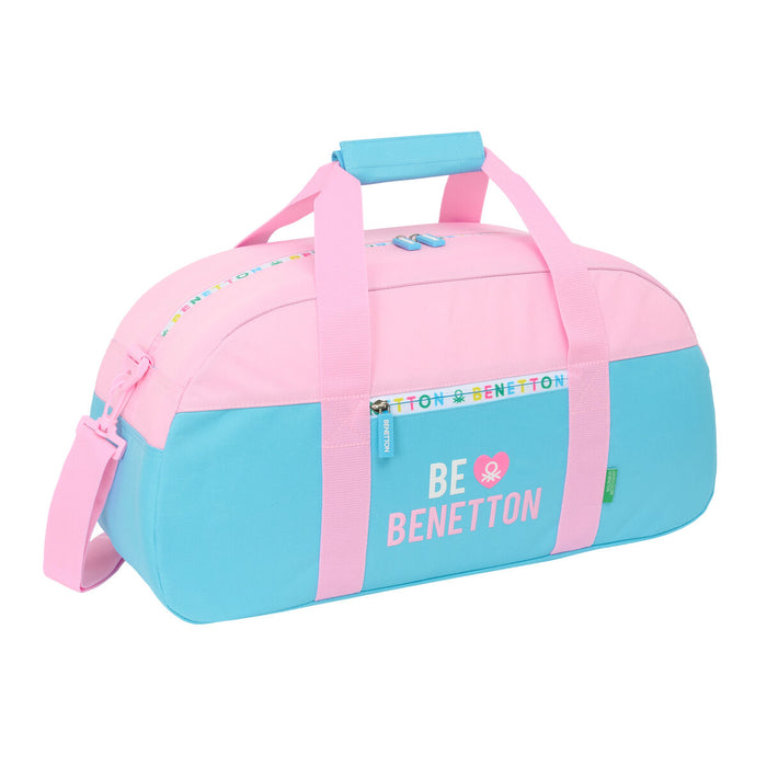 Sports bag Benetton Unique Pink Turquoise 50 x 26 x 20 cm
