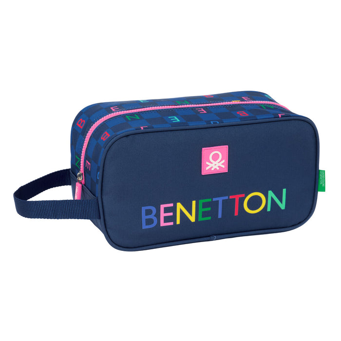 Zapatillero de Viaje Benetton Damero Azul marino 29 x 15 x 14 cm