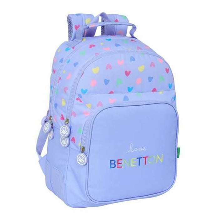 School Bag Benetton Lilac 32 x 42 x 15 cm