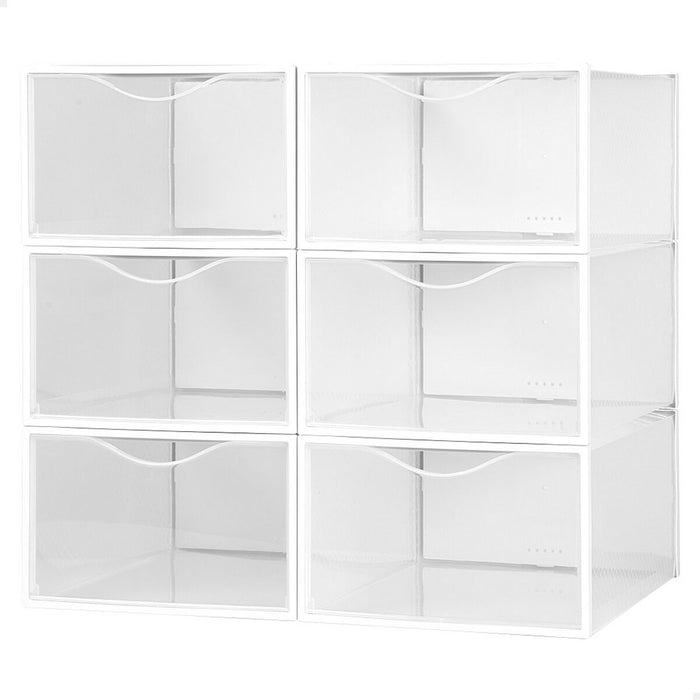 Scatola da scarpe impilabile Max Home Bianco 6 Unità polipropilene ABS 23 x 14,5 x 33,5 cm