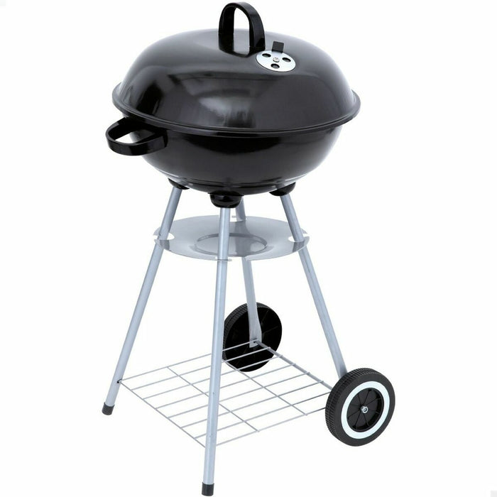Barbacoa de Carbón con Ruedas Aktive 46 cm Redonda Negro Con Tapa