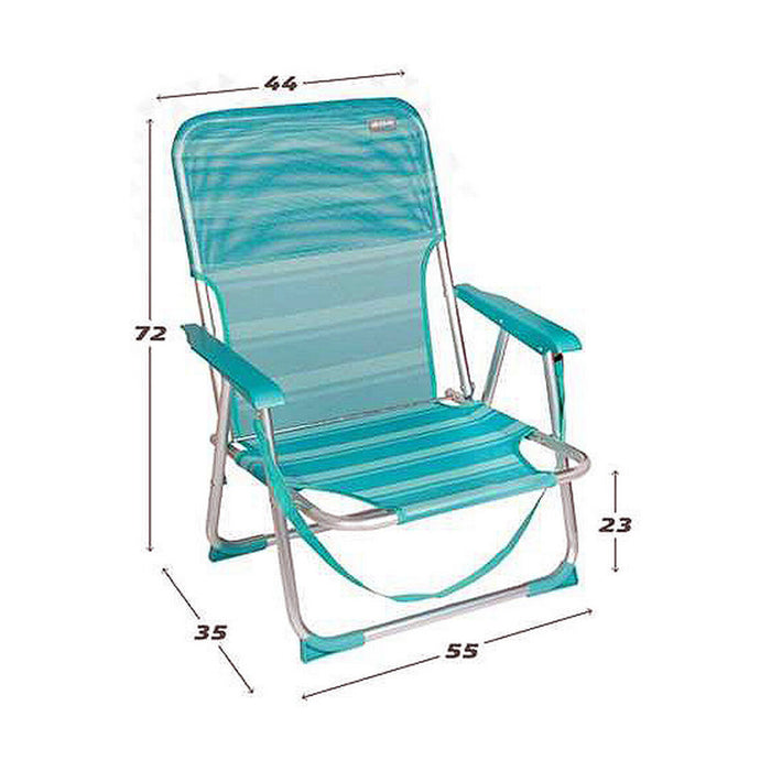 Chaise de Plage Aktive Turquoise 55 x 35 x 72 cm