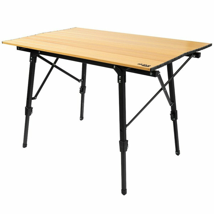 Mesa Plegable Aktive 90 x 70 x 57 cm De acampada Negro Marrón Aluminio