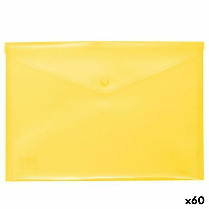 Porte-documents avec Rabat Grafoplas Jaune A4 polypropylène (60 Unités)