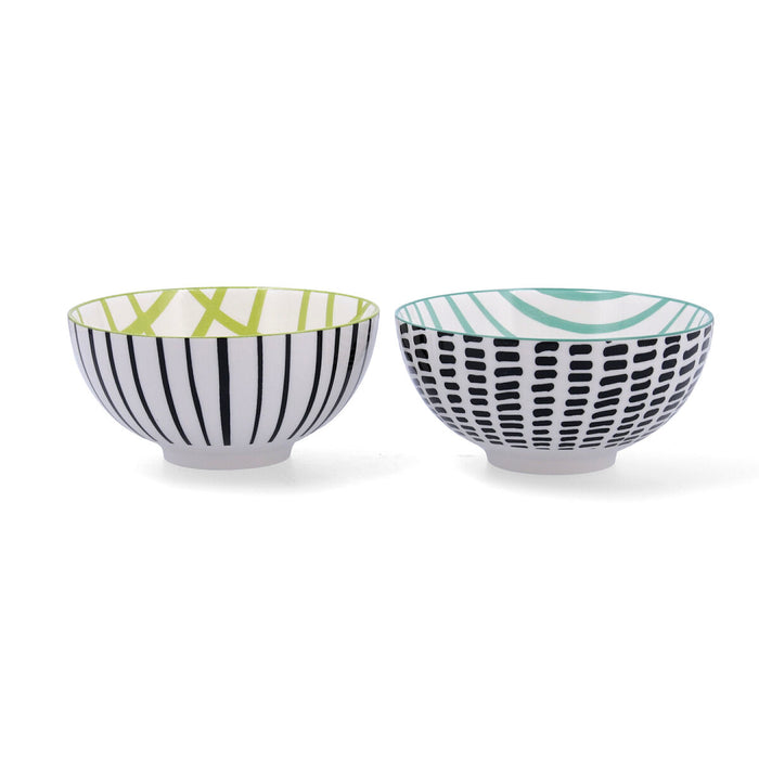 Set de Bols Bidasoa Zigzag Multicouleur Céramique 15 x 15 x 7,3 cm (2 Pièces)