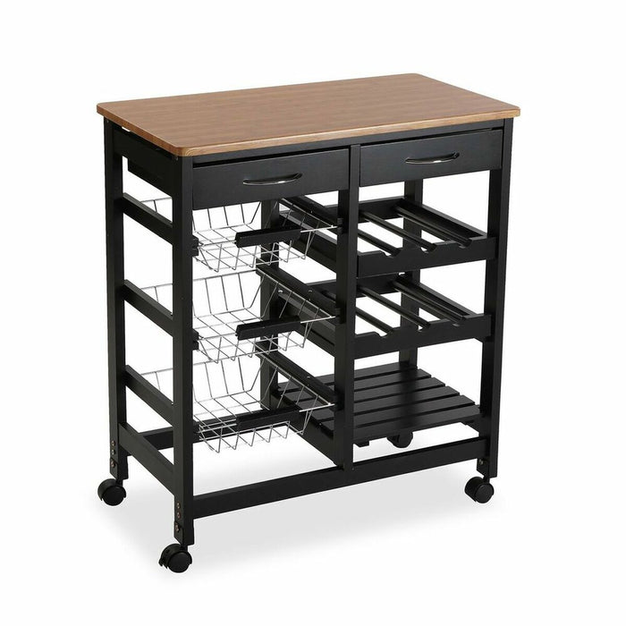 Carrito Verdulero Versa BK Madera MDF (37 x 76 x 66 cm)