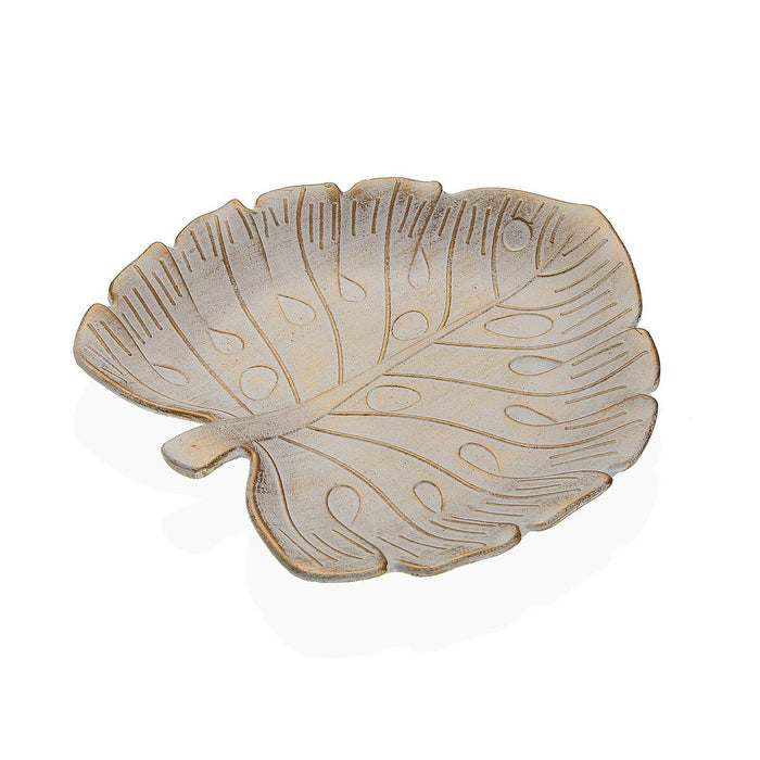Centro de Mesa Versa Dorado Madera MDF 17 x 3 x 28 cm Hoja