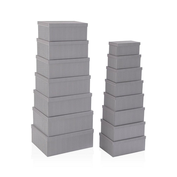 Set de boîtes décoratives Versa Gris Carton (15 Pièces)