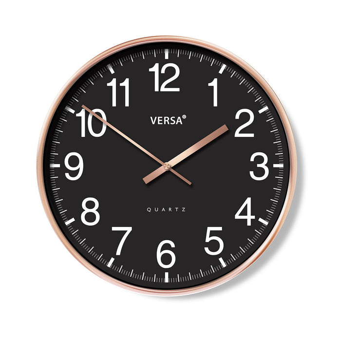 Reloj de Pared Versa Negro Plástico 4,3 x 30 x 30 cm