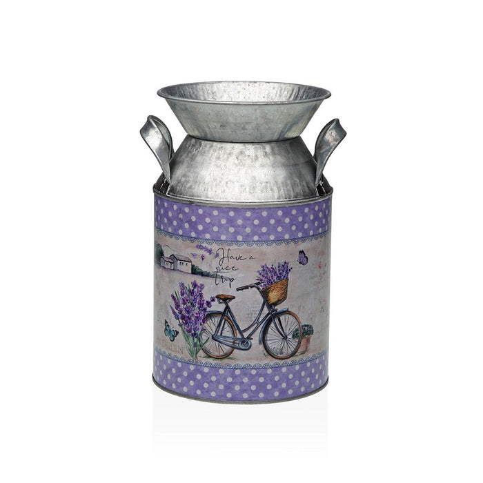 Vase Versa Lila Métal Bicyclette 13 x 15,5 x 21 cm