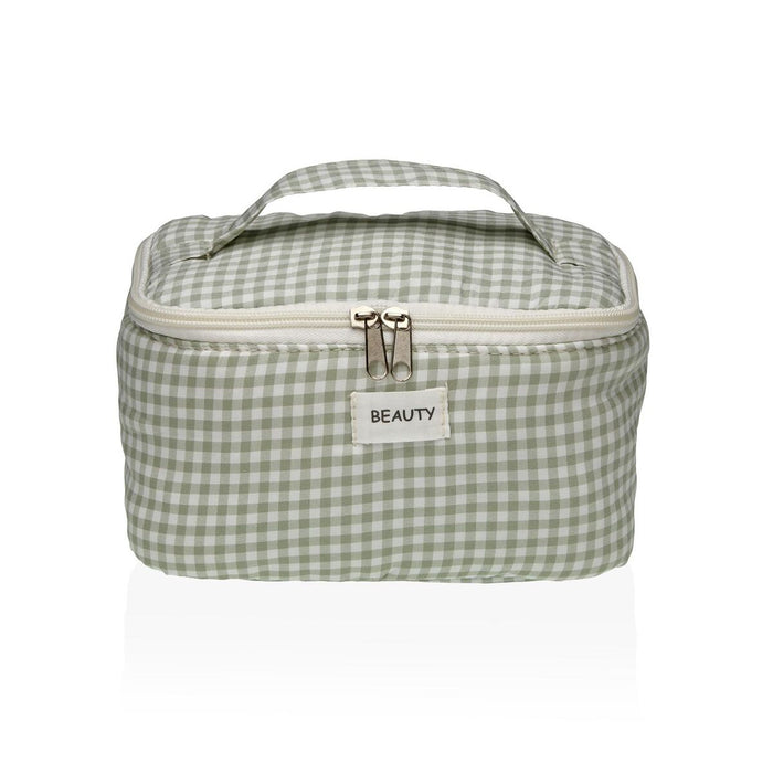Neceser de Viaje Versa Vichy Verde Poliéster Textil 12 x 12 x 20 cm