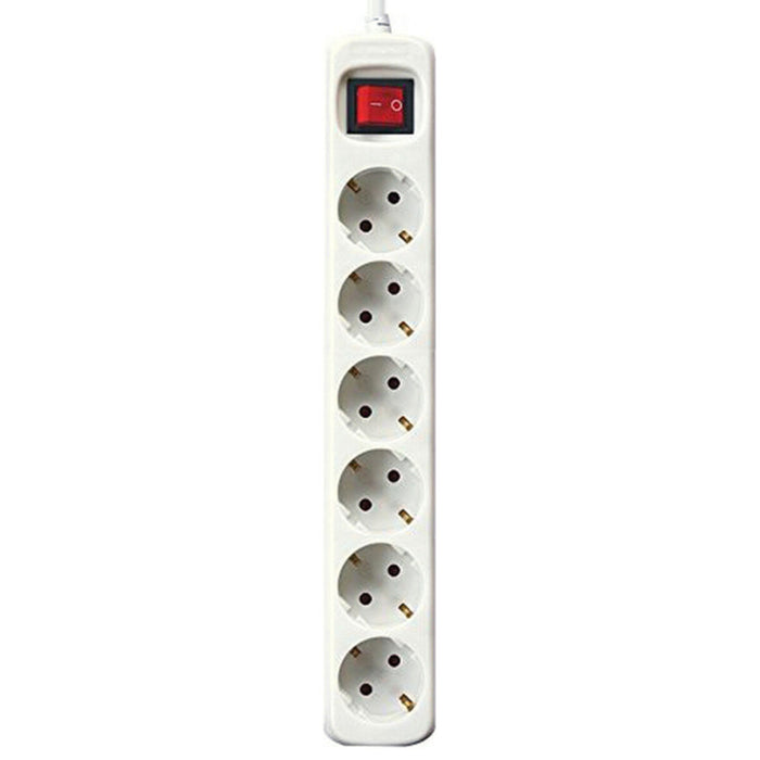 Regleta Enchufes 6 Tomas con Interruptor Silver Electronics Blanco