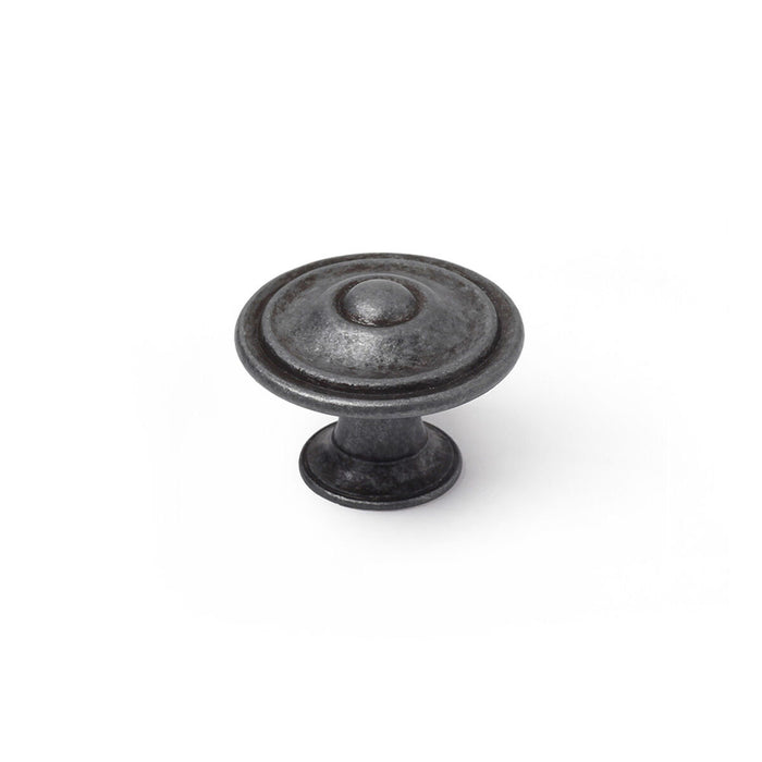 Pomo Rei 3110 Plateado Metal Desgastado Ø 35 x 26 mm 4 Piezas