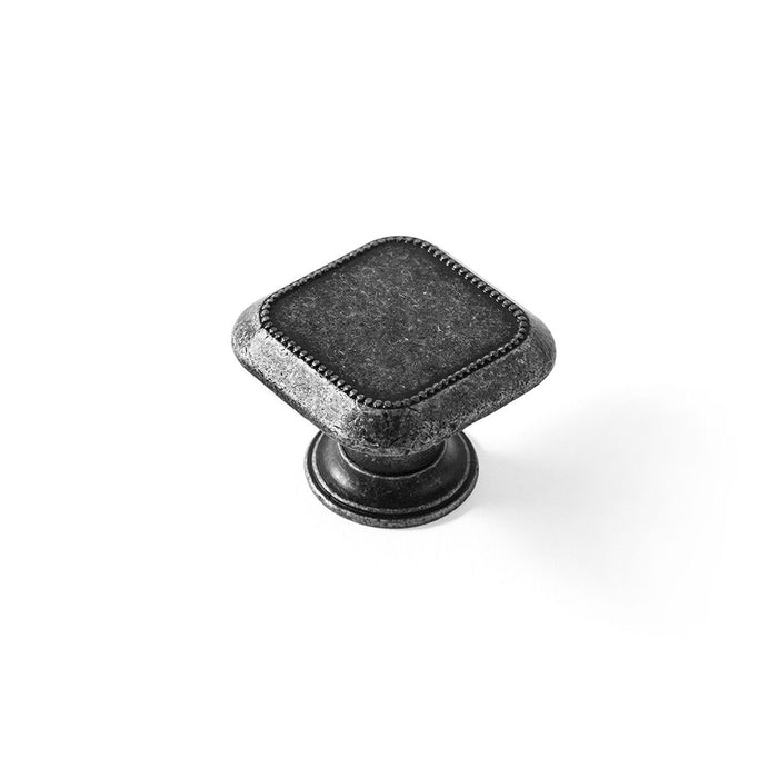 Pomo Rei 3120 Plateado Metal Desgastado 30 x 30 mm 4 Piezas