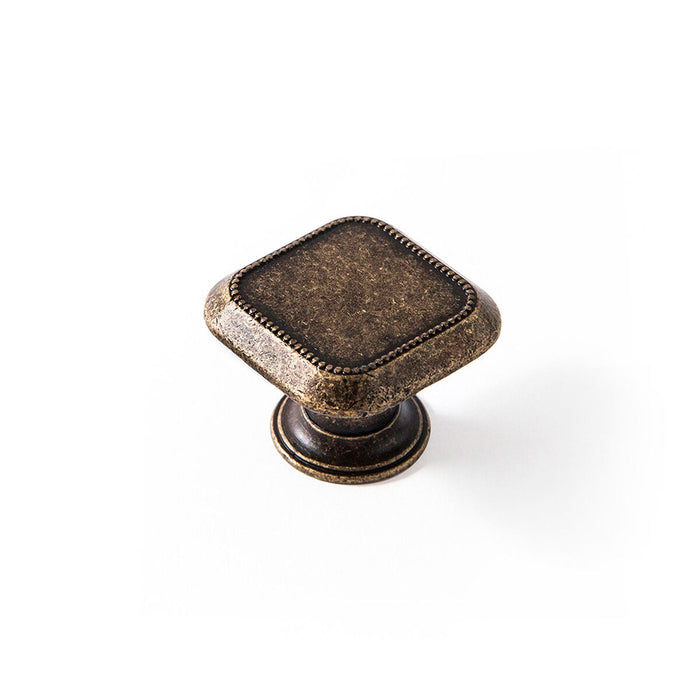 Pomo Rei 3120 Dorado Metal Desgastado 30 x 30 mm 4 Piezas