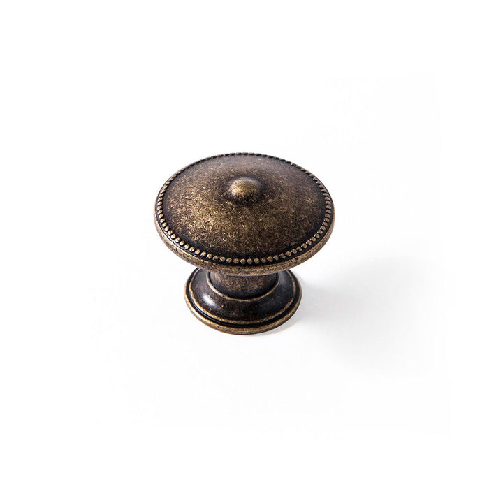 Pomo Rei 3121 Dorado Metal Desgastado Ø 30 x 24 mm 4 Piezas