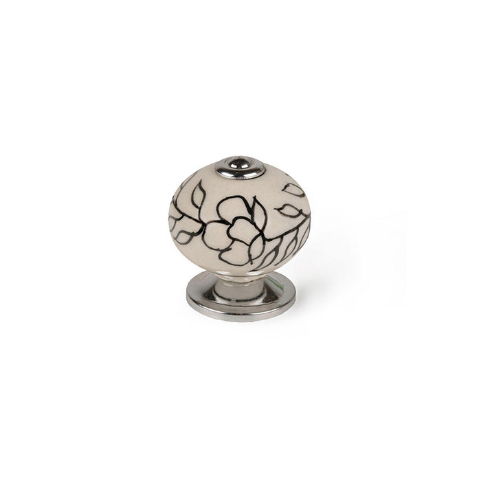 Pomo Rei e504 Blanco Metal Flor Ø 40 x 36 mm 4 Piezas