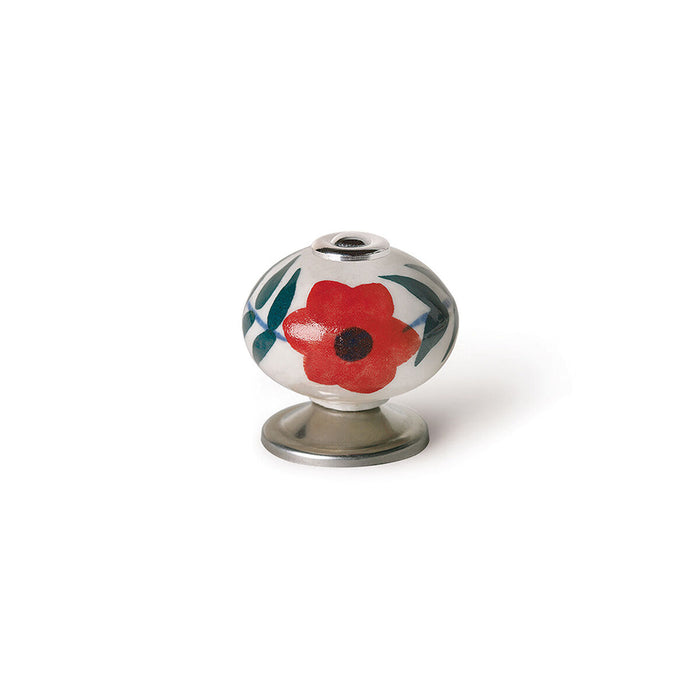 Pomo Rei e500 Rojo Metal Flor Ø 40 x 36 mm 4 Piezas