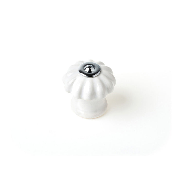 Pomo Rei e524 Blanco Metal Ø 28 x 27 mm 4 Piezas